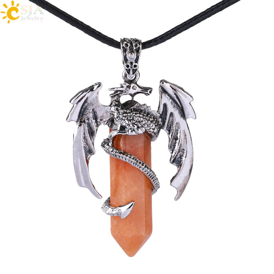 Healing Quartz Dragon Necklace
