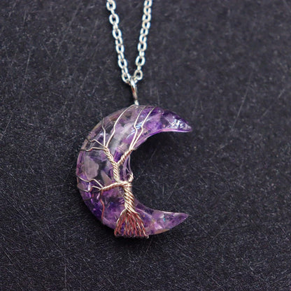 Tree of Life Moon Necklace - 70% Off